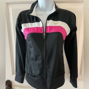 Girls full zip Nike jacket pink, black, white L (14)